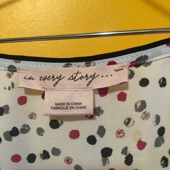 In Every Story 1XL Polka Dot Flowy Tank Top - Picture 3 of 4